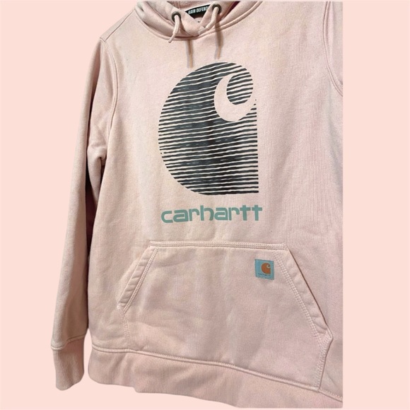 SOLD :: Carhartt Pale Pink Rain Defender Hoodie - Picture 4 of 5